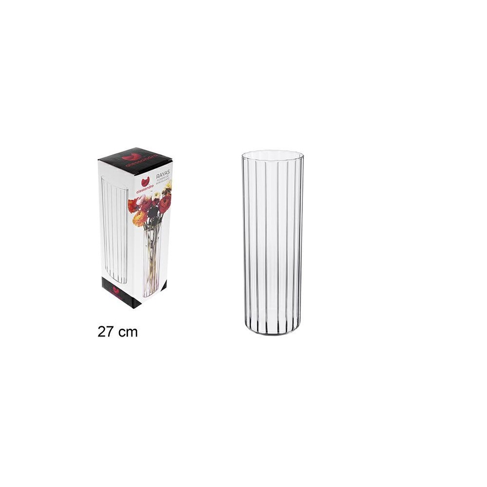 VASO IN BOROSILICATO A RIGHE 27 CM